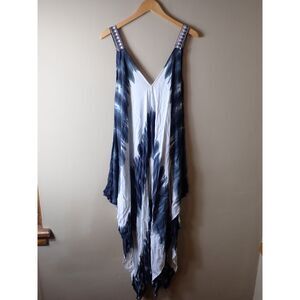 Bella Moda Small Swim Suit Cover Up Tie Dye Black Summer Boho Dress Beach